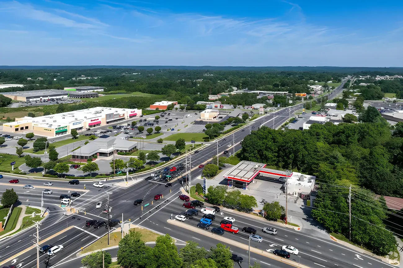 Eldersburg MD Liberty Road business corridor with modern commercial buildings